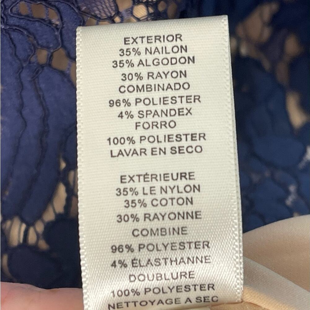 Eliza J. cap Sleeve Fit & Flare Lace Dress, Navy, Parties, Cocktails, Wedding 12 - Picture 7 of 11